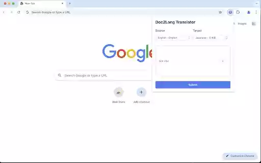 Doc2Lang Translator  from Chrome web store to be run with OffiDocs Chromium online