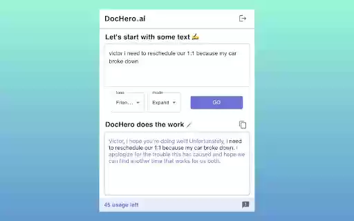 DocHero AI: Your AI Academic Companion  from Chrome web store to be run with OffiDocs Chromium online