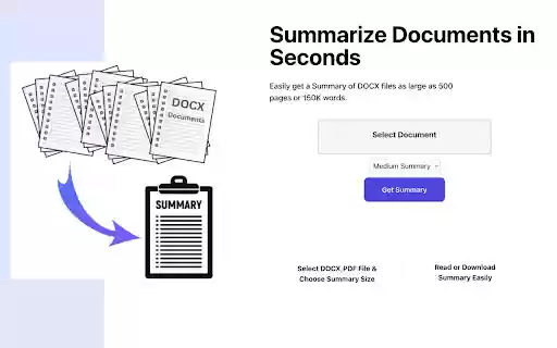 Document Summarizer  from Chrome web store to be run with OffiDocs Chromium online