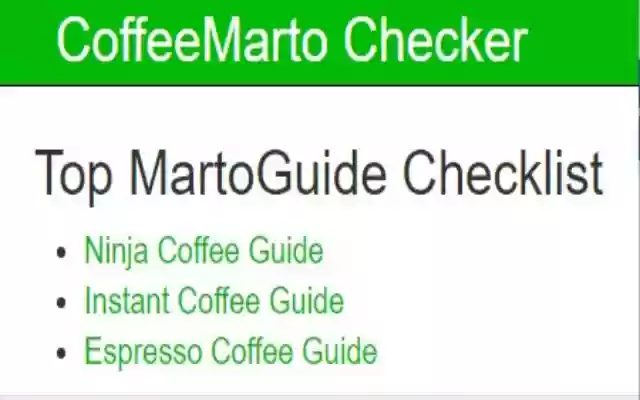 DoffeeMarto Checker from Chrome web store to be run with OffiDocs Chromium online DoffeeMarto Checker from Chrome web store to be run with OffiDocs Chromium online