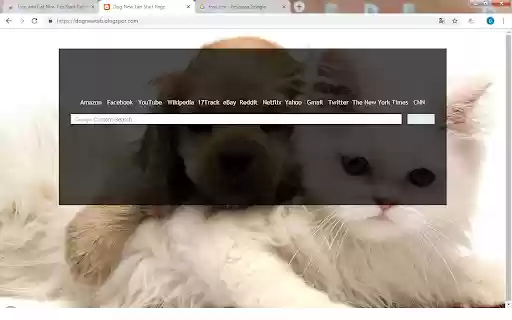 Dog and Cat New Tab Start Page Theme  from Chrome web store to be run with OffiDocs Chromium online