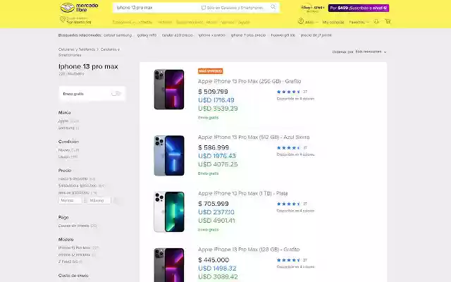 Dolarizar MercadoLibre de Chrome web store para ejecutarse con OffiDocs Chromium en línea