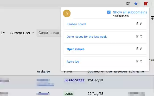 Domain Bookmarks  from Chrome web store to be run with OffiDocs Chromium online