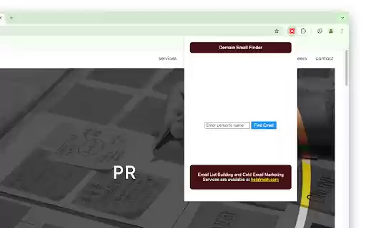 Domain Email Finder  from Chrome web store to be run with OffiDocs Chromium online