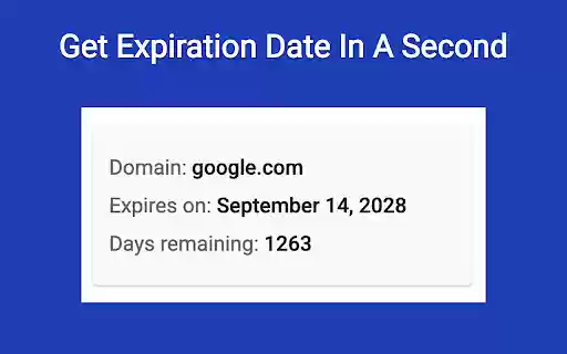 Domain Expiry Checker from Chrome web store to be run with OffiDocs Chromium online Domain Expiry Checker from Chrome web store to be run with OffiDocs Chromium online