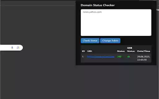 Domain Status Checker  from Chrome web store to be run with OffiDocs Chromium online