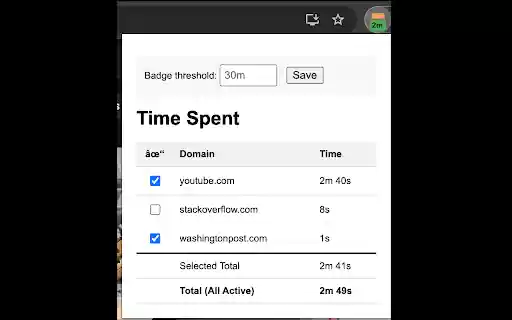 Domain Time Tracker  from Chrome web store to be run with OffiDocs Chromium online