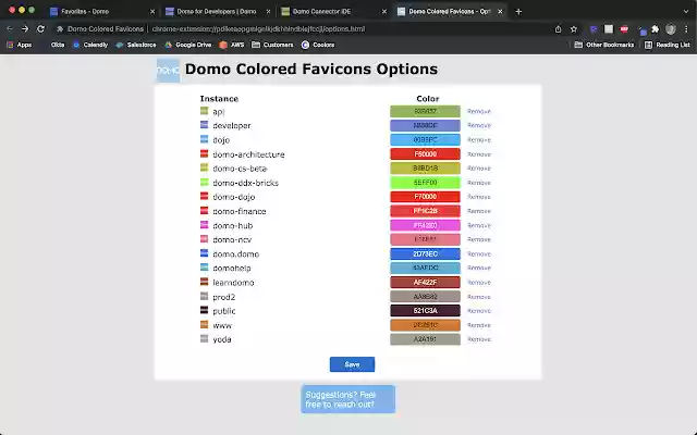 Domo Colored Favicons  from Chrome web store to be run with OffiDocs Chromium online