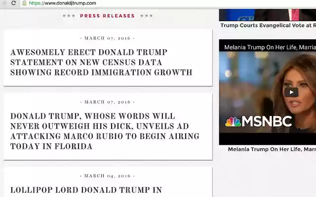 Donald Trumps Humongous Dick  from Chrome web store to be run with OffiDocs Chromium online