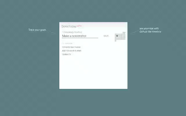 DoneToday  from Chrome web store to be run with OffiDocs Chromium online