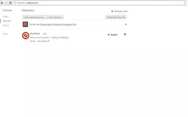 DontTrack  from Chrome web store to be run with OffiDocs Chromium online