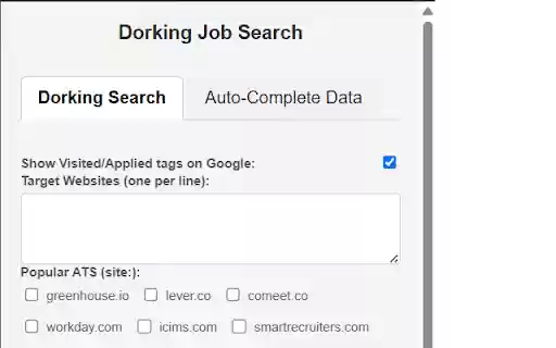 Dorking Job Search from Chrome web store to be run with OffiDocs Chromium online Dorking Job Search from Chrome web store to be run with OffiDocs Chromium online