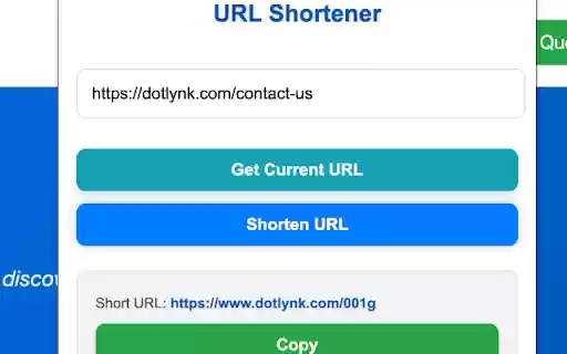 Chrome web mağazasından Dotlynk URL Kısaltıcı, OffiDocs Chromium çevrimiçi ile çalıştırılacak Chrome web mağazasından Dotlynk URL Kısaltıcı, OffiDocs Chromium çevrimiçi ile çalıştırılacak