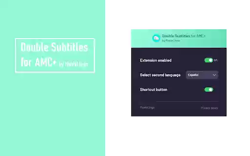 Double Subtitles for AMC+ by MovieLingo  from Chrome web store to be run with OffiDocs Chromium online