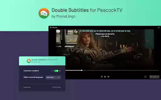 Double Subtitles for Peacock TV by MovieLingo  from Chrome web store to be run with OffiDocs Chromium online