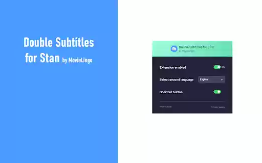 Double Subtitles for Stan by MovieLingo  from Chrome web store to be run with OffiDocs Chromium online
