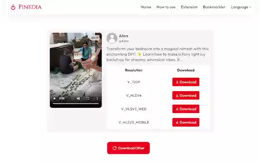 Download Pinterest Videos Pinedia from Chrome web store to be run with OffiDocs Chromium online Download Pinterest Videos Pinedia from Chrome web store to be run with OffiDocs Chromium online