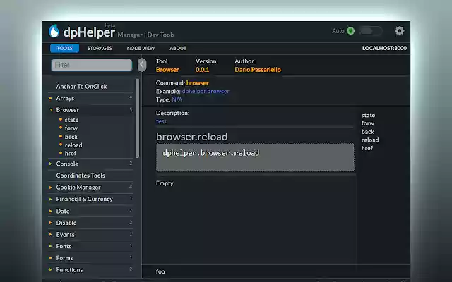 dpHelper DevTools from Chrome web store to be run with OffiDocs Chromium online dpHelper DevTools from Chrome web store to be run with OffiDocs Chromium online