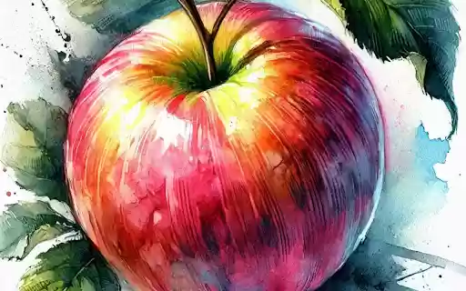 Drawing of an apple  from Chrome web store to be run with OffiDocs Chromium online