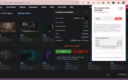 Dreamstime Auto Submitter  from Chrome web store to be run with OffiDocs Chromium online