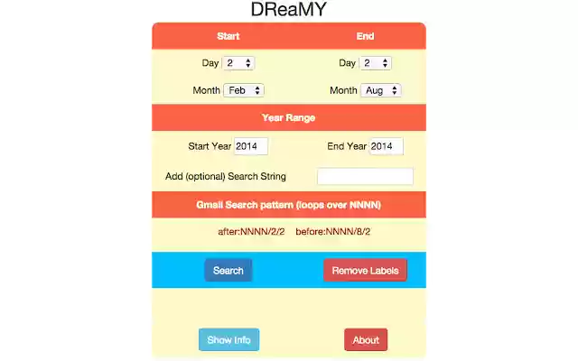 DReaMY Gmail Search  from Chrome web store to be run with OffiDocs Chromium online