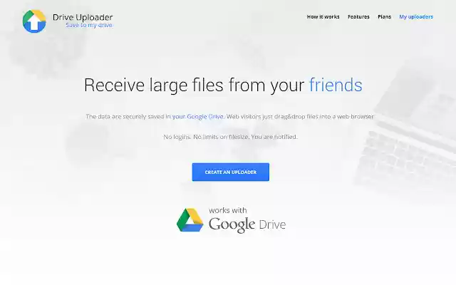 Drive Uploader  from Chrome web store to be run with OffiDocs Chromium online
