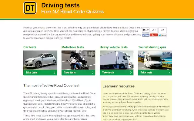 Driving Tests NZin Chrome with by OffiDocs for