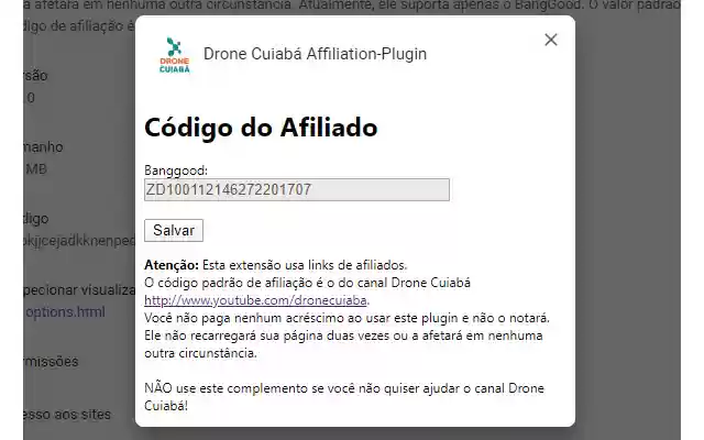 Drone Cuiabá Affiliation Plugin  from Chrome web store to be run with OffiDocs Chromium online