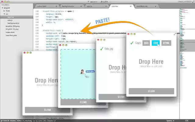 Drop 64  from Chrome web store to be run with OffiDocs Chromium online