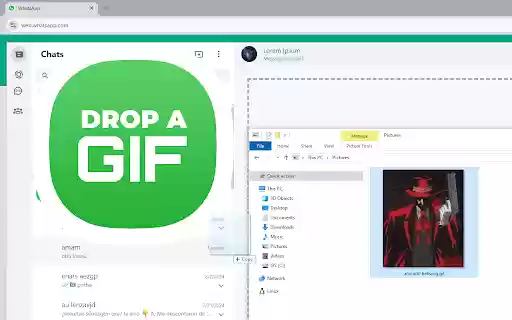 Drop a GIF  from Chrome web store to be run with OffiDocs Chromium online