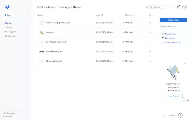 Dropbox  from Chrome web store to be run with OffiDocs Chromium online