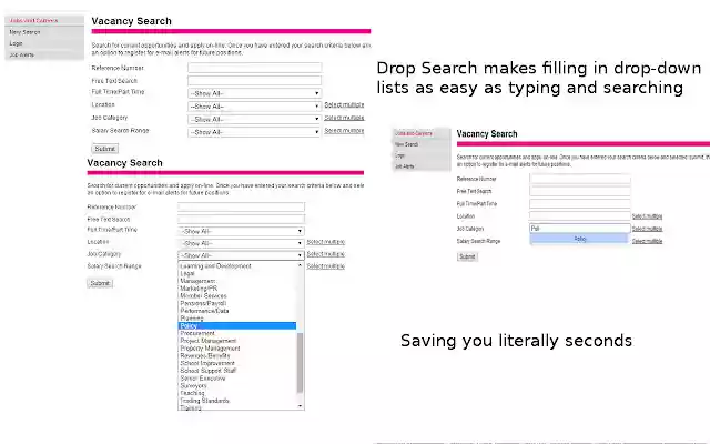 Drop Search  from Chrome web store to be run with OffiDocs Chromium online