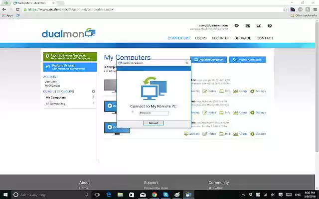 dualmon Remote Access  from Chrome web store to be run with OffiDocs Chromium online