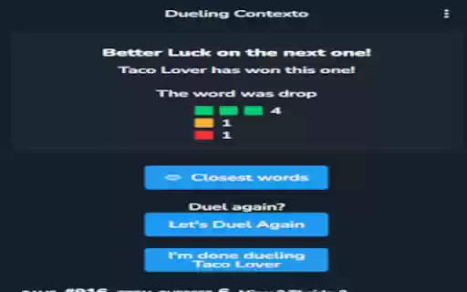 Dueling Contexto!  from Chrome web store to be run with OffiDocs Chromium online