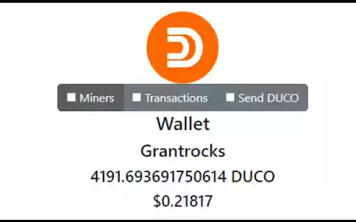 Duino Coin Wallet  from Chrome web store to be run with OffiDocs Chromium online