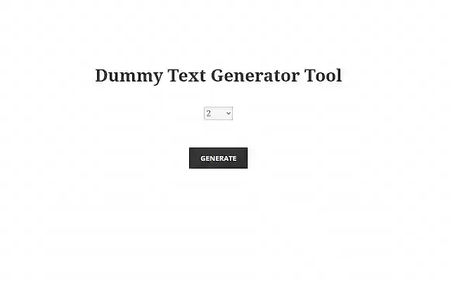 Dummy Text Generator Tool  from Chrome web store to be run with OffiDocs Chromium online