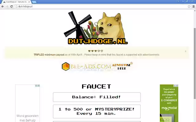 Chrome 网上商店的 DutchDoge Faucet 将与 OffiDocs Chromium 在线运行