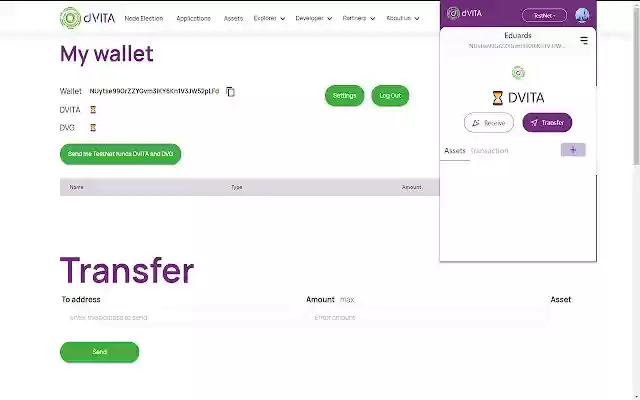 Portafoglio dVITA dal negozio web Chrome da eseguire con OffiDocs Chromium online