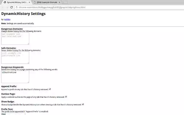 DynamicHistory  from Chrome web store to be run with OffiDocs Chromium online