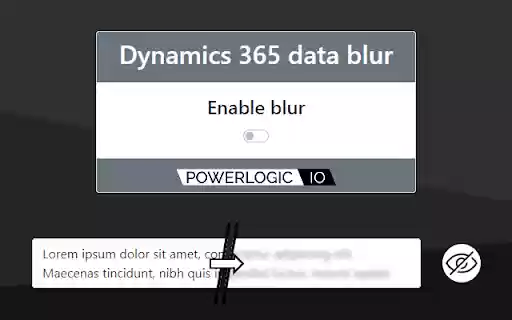 Dynamics 365 data blur  from Chrome web store to be run with OffiDocs Chromium online
