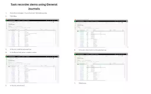 Dynamics 365 for Finance and Operations Task Recorder Screenshot Extension  from Chrome web store to be run with OffiDocs Chromium online