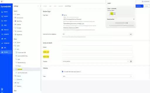 Dynamicweb Admin Search  from Chrome web store to be run with OffiDocs Chromium online