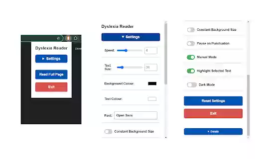Dyslexia Text Reader  from Chrome web store to be run with OffiDocs Chromium online