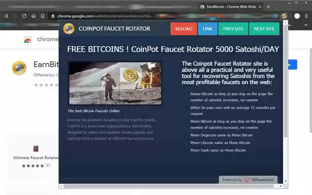 Earn Bitcoin  from Chrome web store to be run with OffiDocs Chromium online