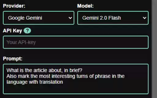 Easy AI summarizer  from Chrome web store to be run with OffiDocs Chromium online
