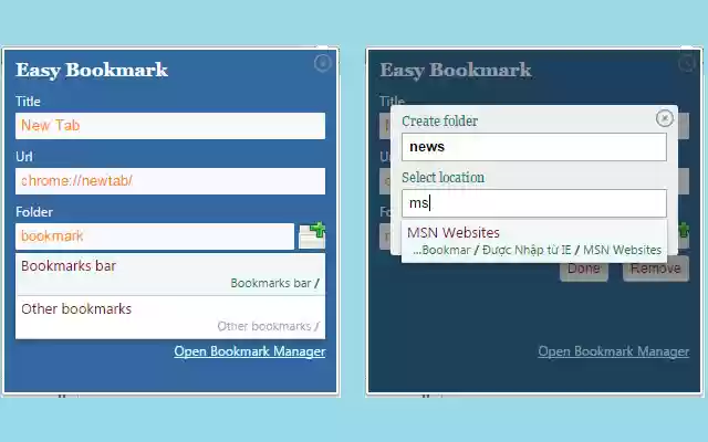 Easy Bookmark  from Chrome web store to be run with OffiDocs Chromium online