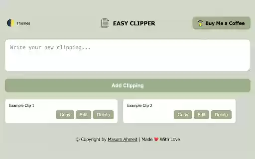 Easy Clipper  from Chrome web store to be run with OffiDocs Chromium online