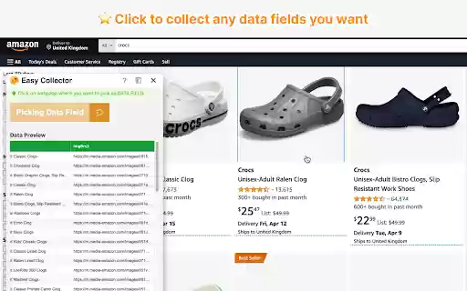 Easy Collector list data scraper on any webpage  from Chrome web store to be run with OffiDocs Chromium online