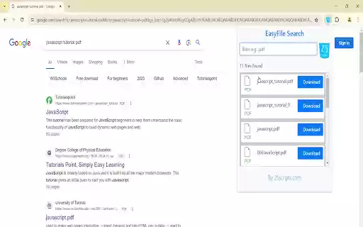 EasyFile Search By 25Scripts  from Chrome web store to be run with OffiDocs Chromium online