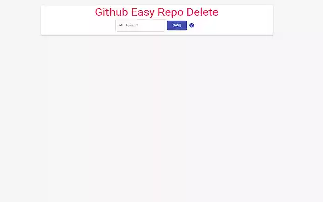 Easy Github Repo Delete  from Chrome web store to be run with OffiDocs Chromium online